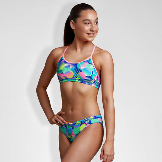 Funkita Girls Racer Back Two Piece - Supernova
