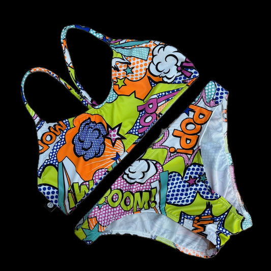 Rippled Effect Womens Two-Piece: Comic Strip