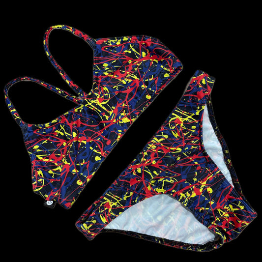 Rippled Effect Womens Two-Piece: Marble Art