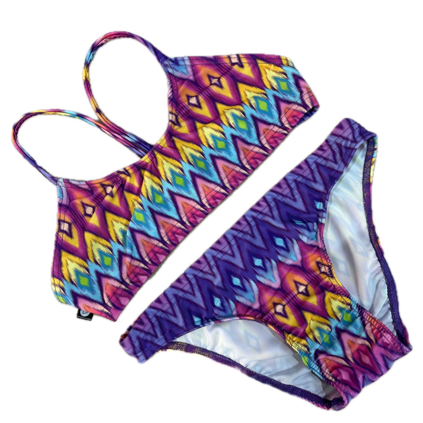 Rippled Effect Girls Two-Piece: Zigzag