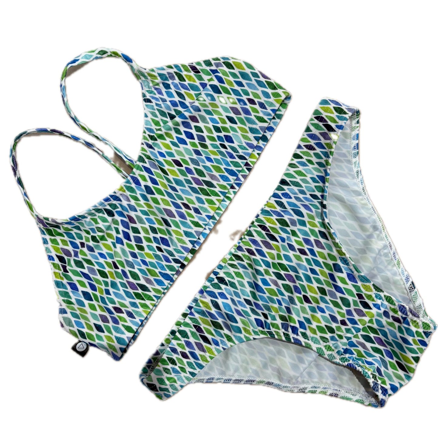 Rippled Effect Girls Two-Piece: Diamonds