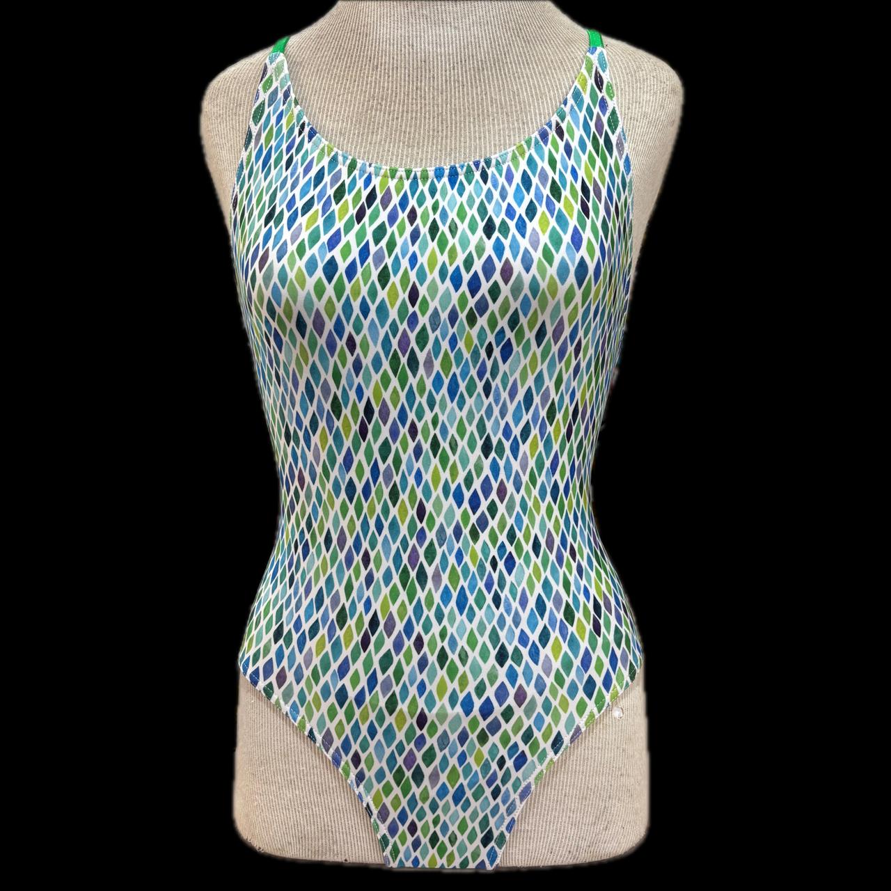 Rippled Effect Womens One Piece - Diamonds