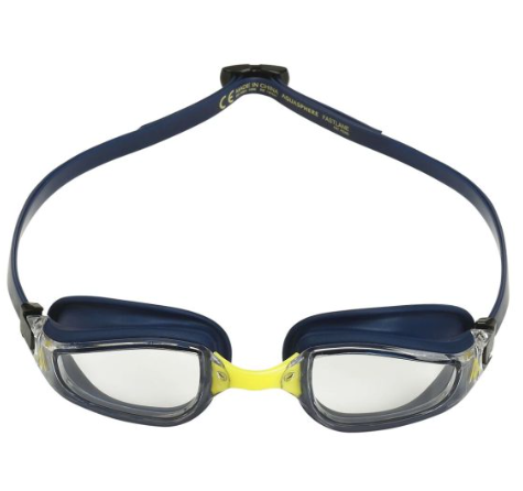 Aquasphere Fastlane - Clear Lens - Navy/Yellow Swim Racing Goggles