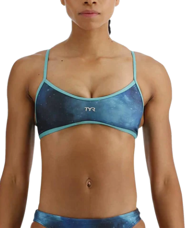 TYR Womens Two Piece Workout Bikini Durafast Elite Trinity Fit - Cosmic Night Teal