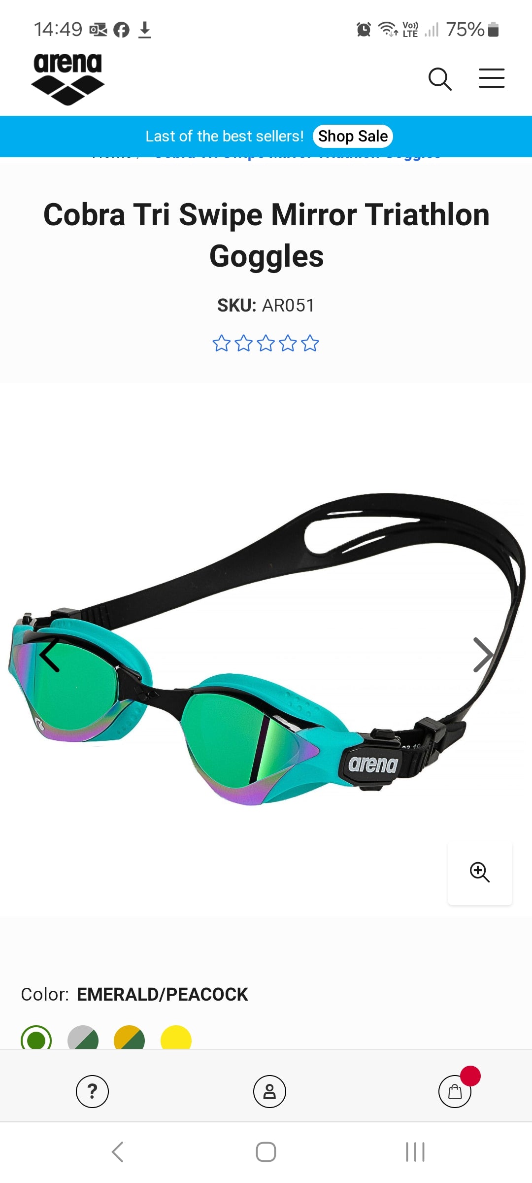 Arena Cobra Tri Swipe
