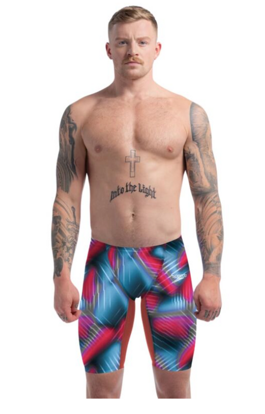 Speedo Men's Fastskin LZR Pure Valor 2.0 Jammer- flame red/blue