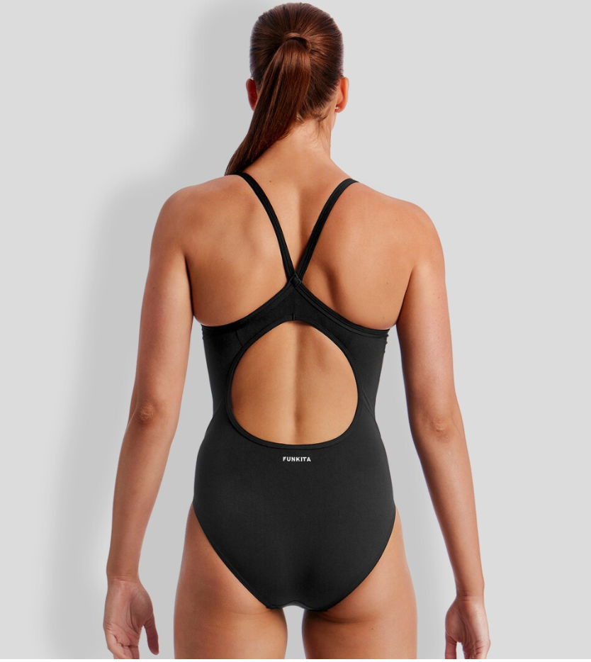 Funkita Womens Diamond Back One Piece - Still Black