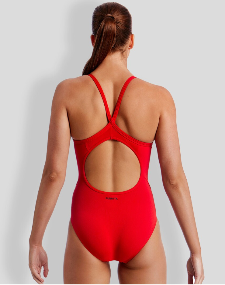 Funkita Womens Diamond Back One Piece - Still red