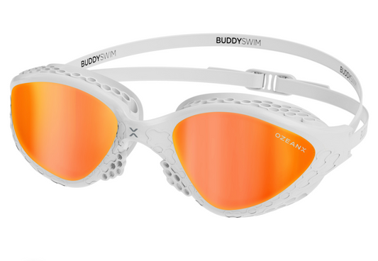 Buddyswim OzeanX Goggles white/orange mirror