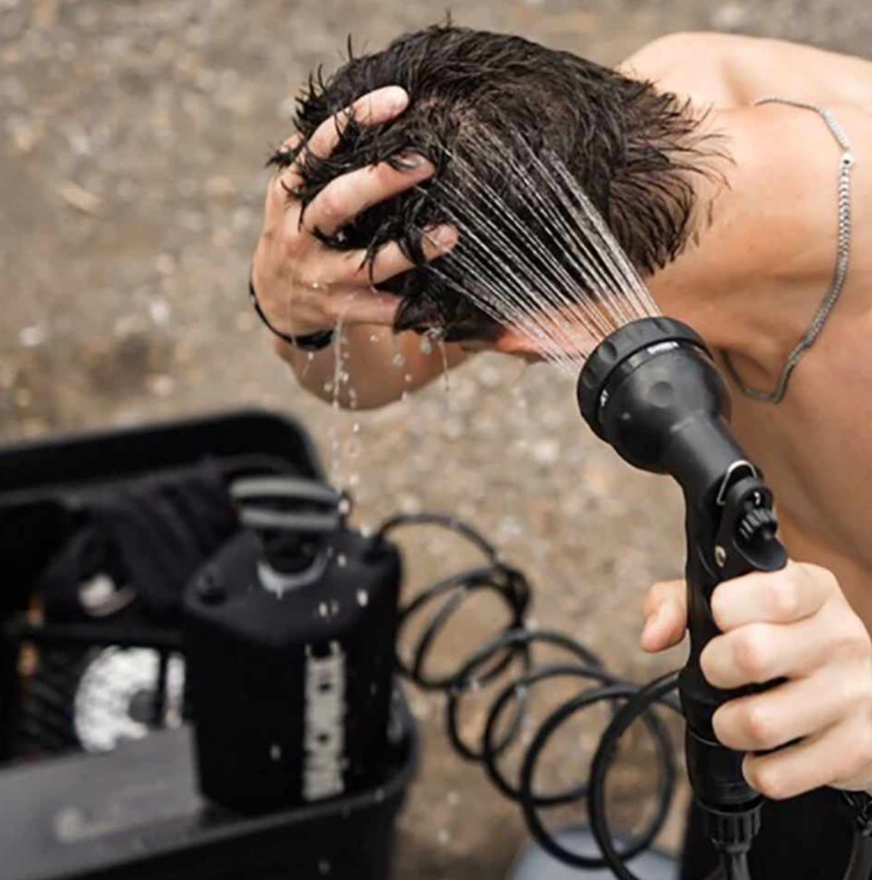 Beach Box Portable shower 5L Dirty Pink/green