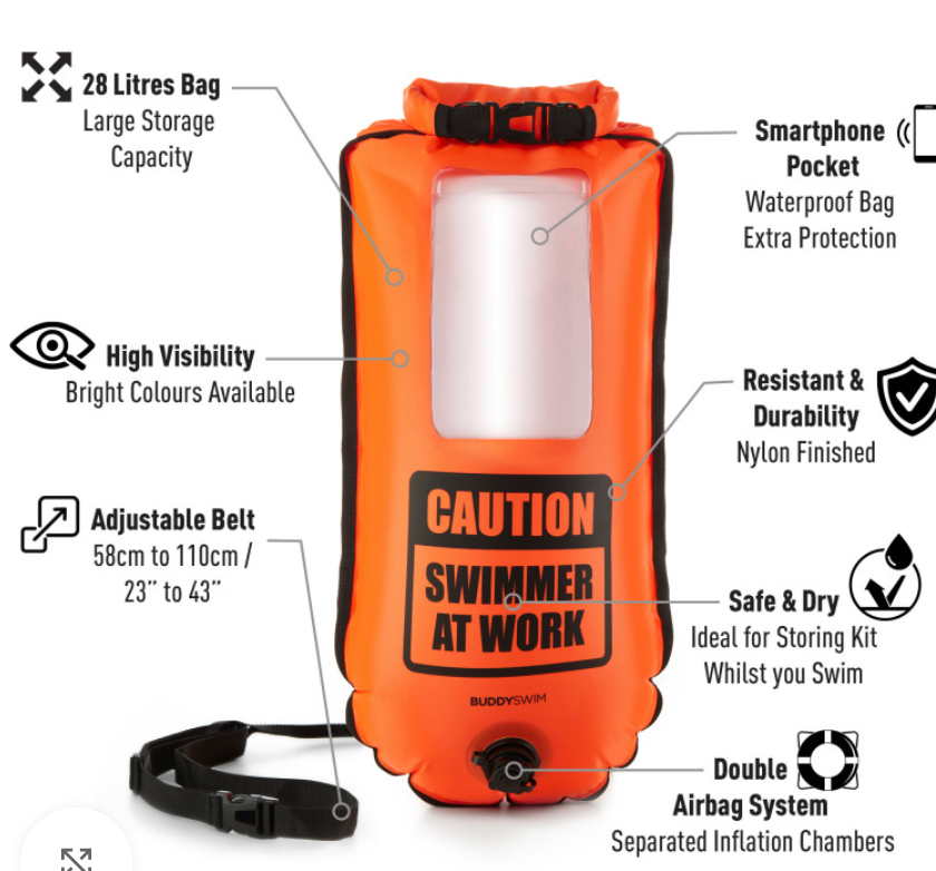 Buddyswim 28lt Drybag Swimbuoy smartphone