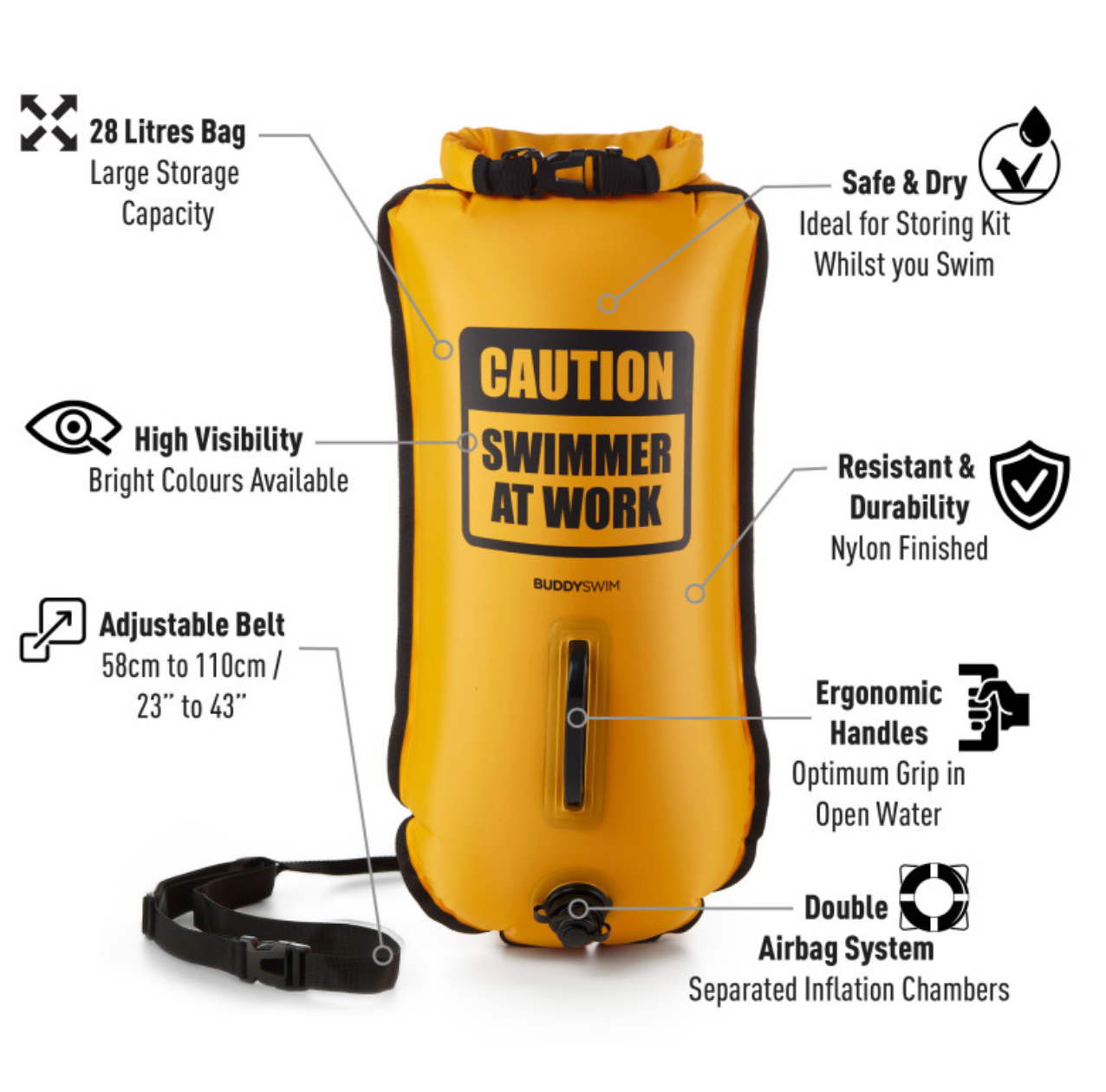 Buddyswim 28lt Drybag buoy