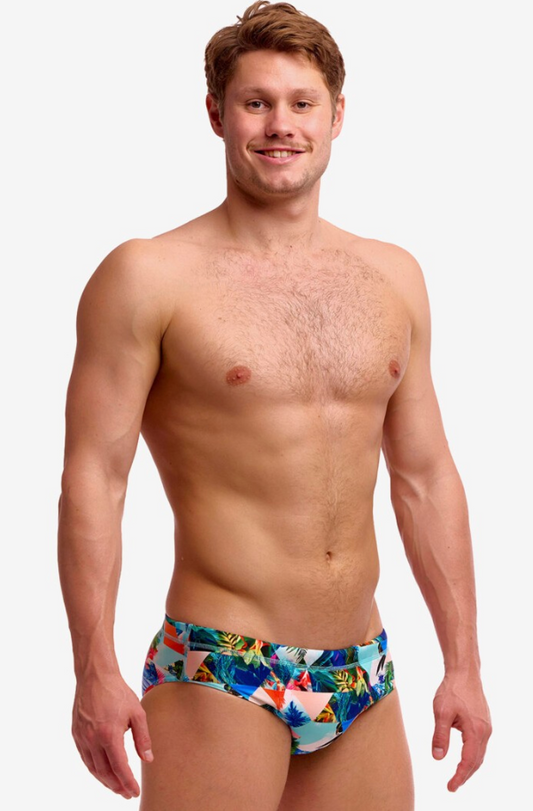 Funky Trunks Mens Seamed Brief - Palm Prism