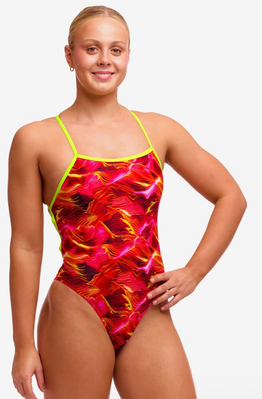 Funkita Womens Strapped In One Piece - Saucy Sonar