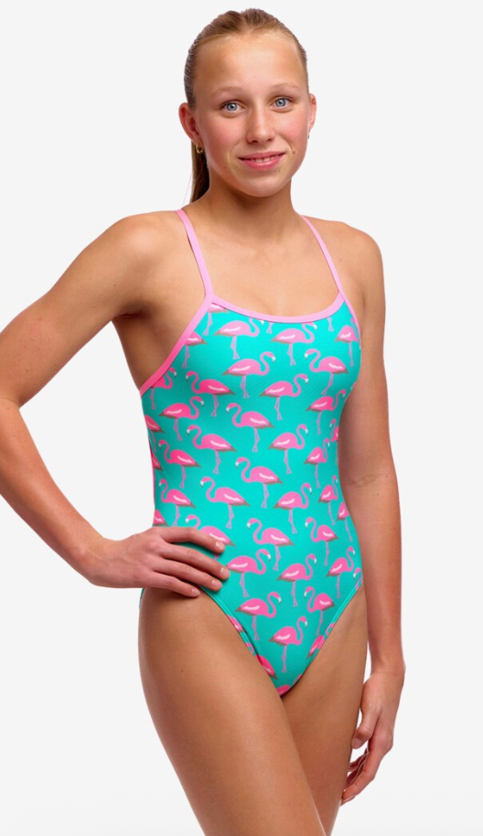 Funkita Girl's Single Strap One Piece - Go Flamingo