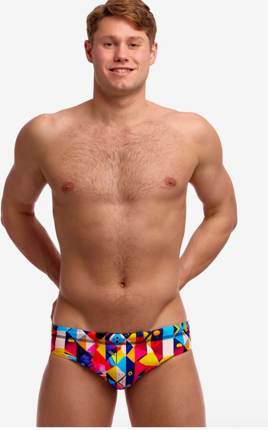 Funky Trunks Mens Seamed Brief - Broken Blox
