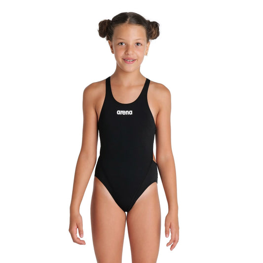 Arena Girls Solid Swim Pro One Piece (Junior) - Black/White