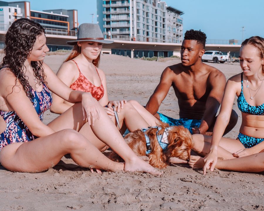 Rippled Effect Womens Two-Piece White Leopard