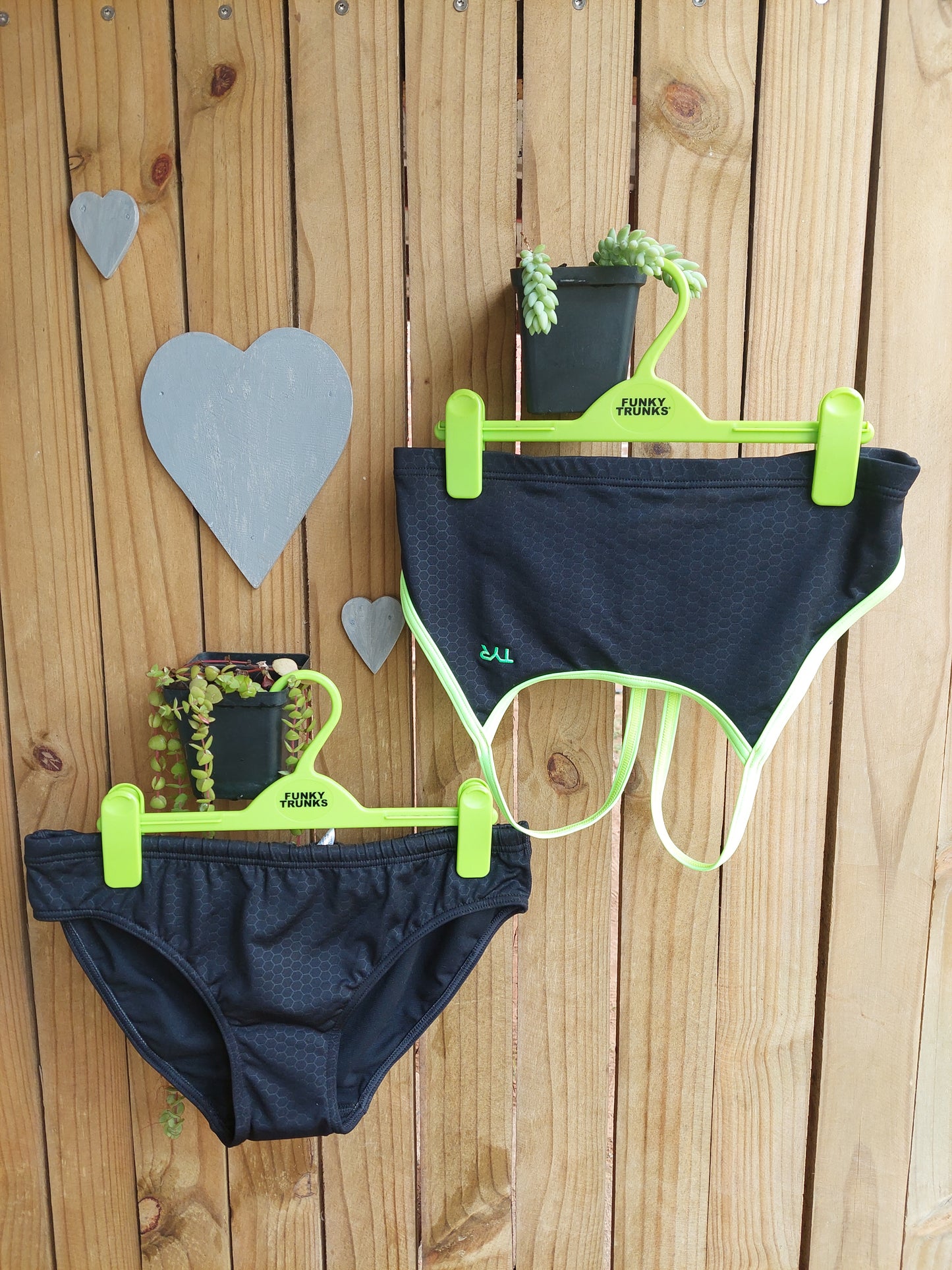 TYR Durafast Two-Piece Bikini Hexa Print - Black/Lime