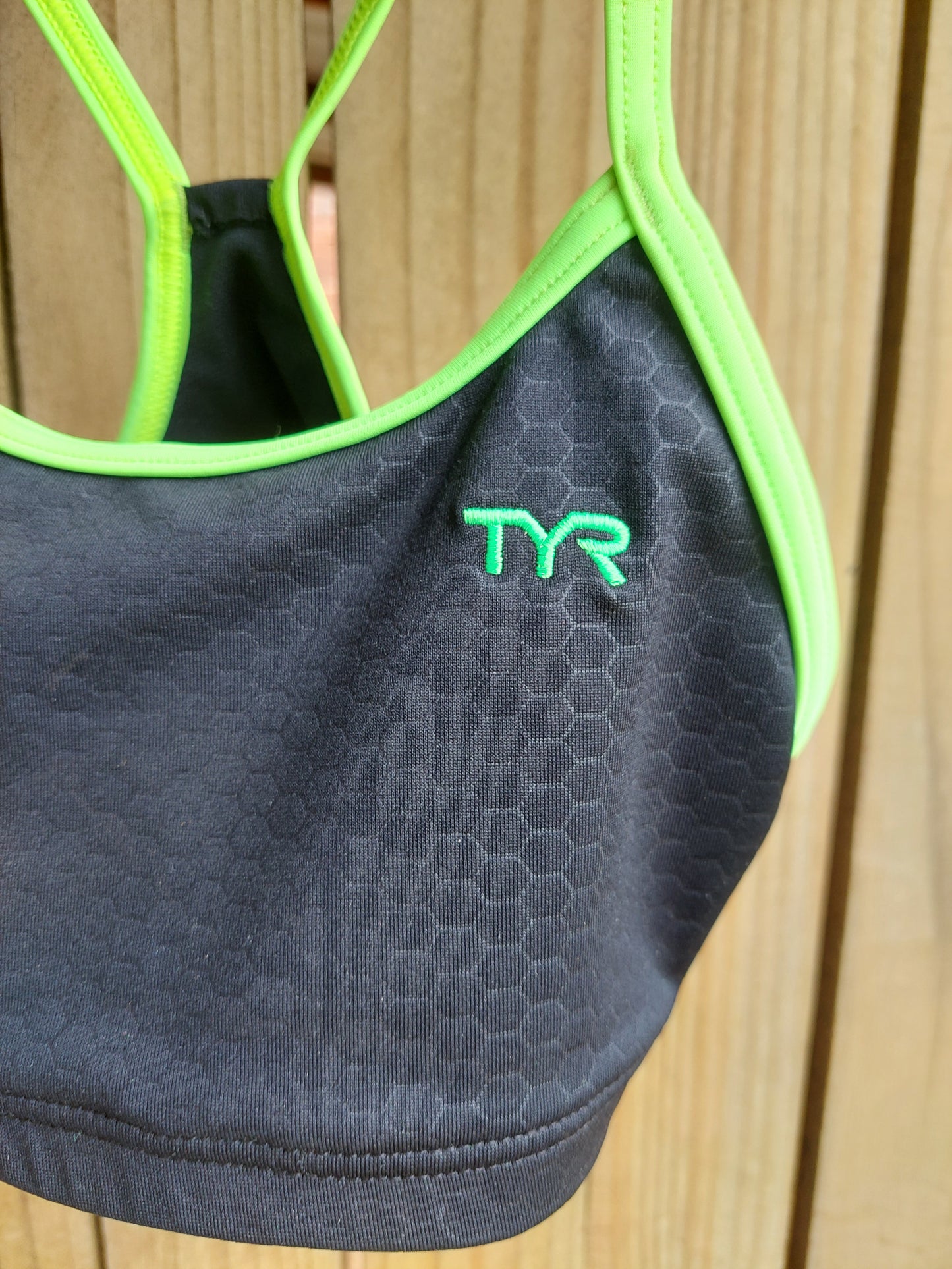 TYR Durafast Two-Piece Bikini Hexa Print - Black/Lime