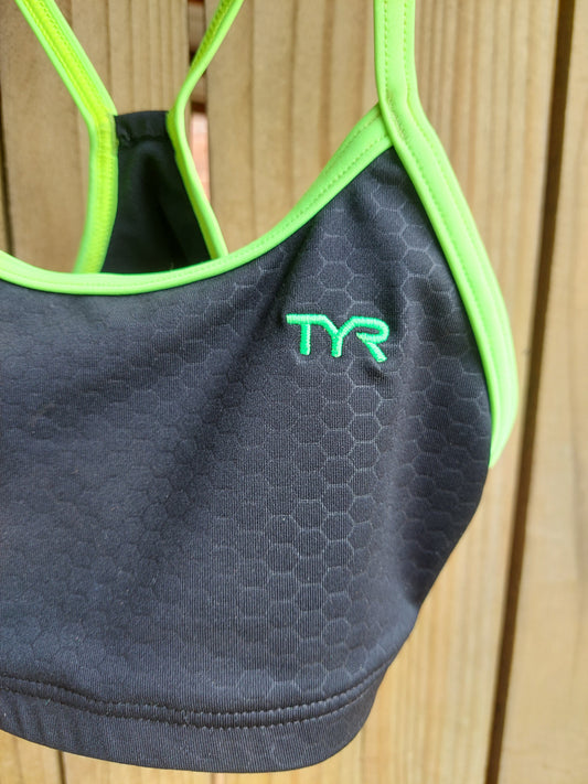 TYR Durafast Two-Piece Bikini Hexa Print - Black/Lime