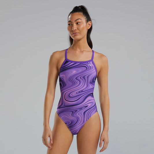 TYR Women One Piece Durafast Elite Vitality Diamond Fit - Purple