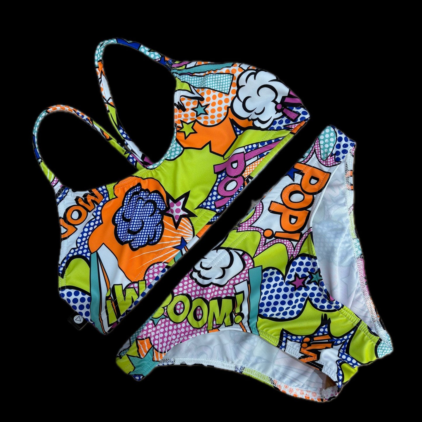 Rippled Effect Girls Two-Piece: Comic Strip