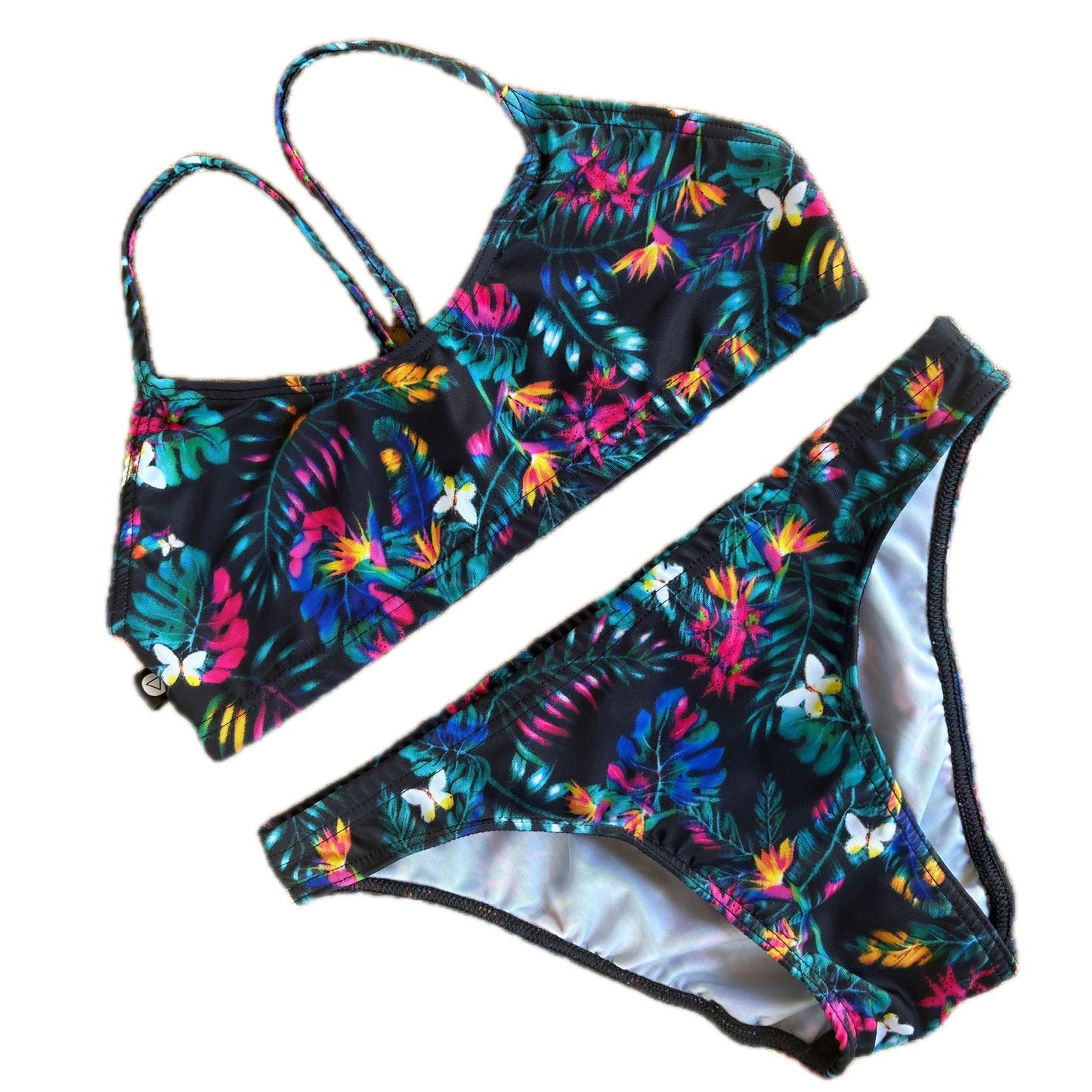 Rippled Effect Girls Two-Piece: Butterflies