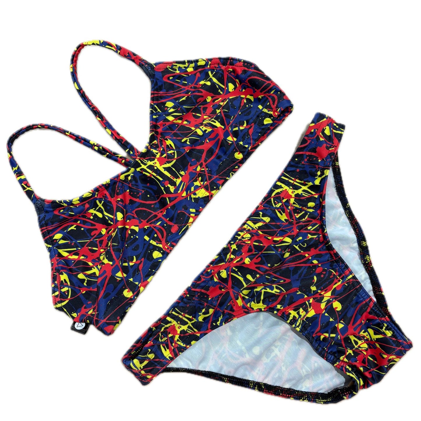 Rippled Effect Girls Two-Piece: Marble Art