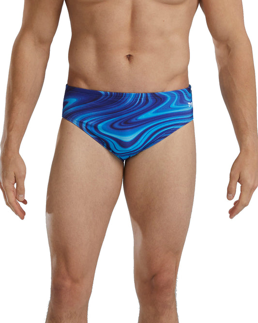 TYR Men's Durafast Elite Vitality Racer Brief - Blue