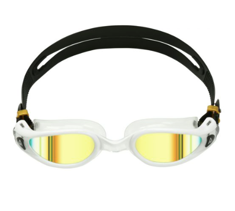 Aquasphere Kaiman Exo - Gold Titanium Mirrored Lens - White/Transparent Swim Goggles