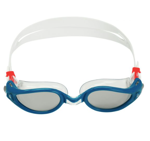 Aquasphere Kaiman Exo - Silver Titanium Mirrored Lens - Petrol/Transparent Swim Goggles