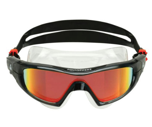 Aquasphere Vista Pro - Orange Titanium Mirrored Lens - Grey/Black Swim Mask