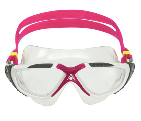 Aquasphere Vista - Clear Lens - White/Raspberry Swim Mask
