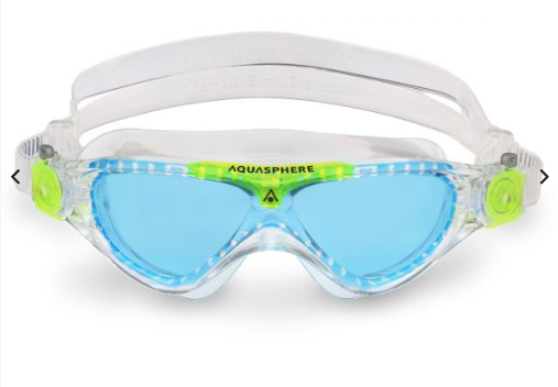 Aquasphere Vista Junior - Blue Tinted Lens - Transparent/Green Swim Mask