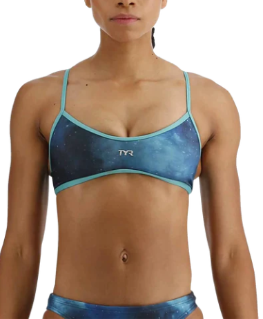 TYR Women Workout Bikini Durafast Elite Trinity Fit - Cosmic Night Teal