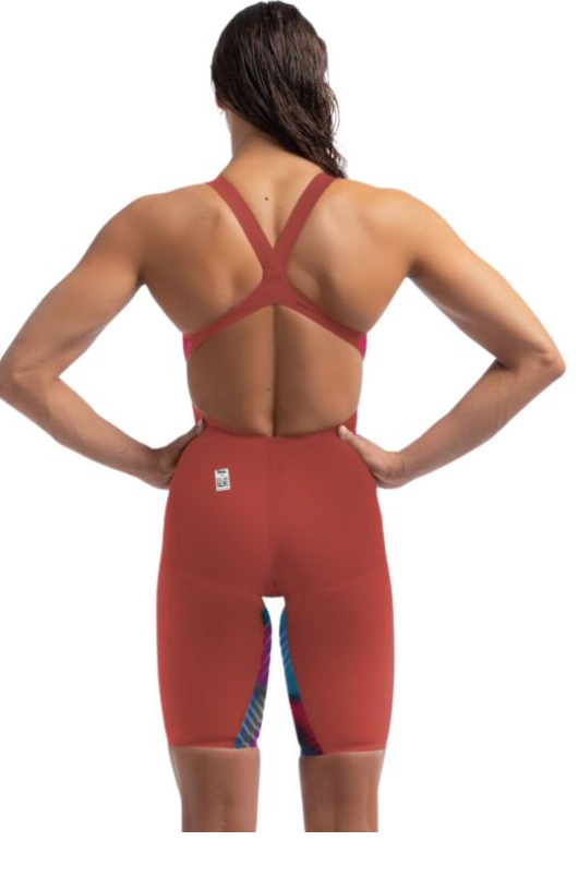 Speedo Women's Fastskin LZR Pure Valor 2.0 Openback Kneeskin - flame red/picton blue
