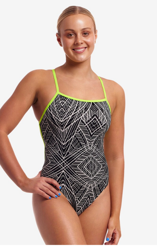 Funkita Womens Strapped In One Piece - Space Signals