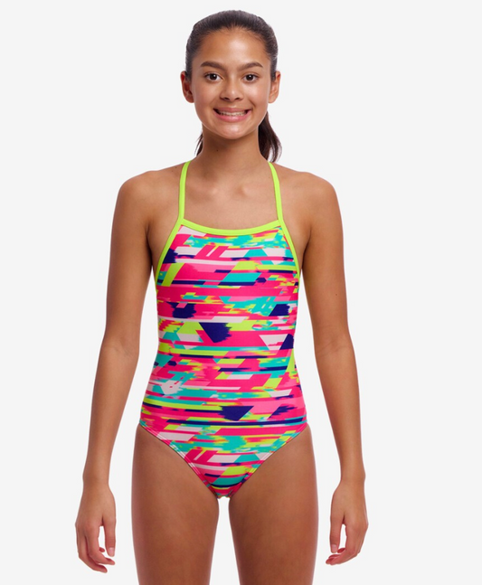 Funkita Girls Strapped In One Piece - Blurred Babe