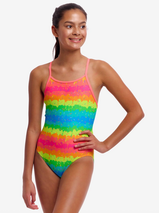Funkita Girl's Diamond Back One Piece - Melting Mayhem