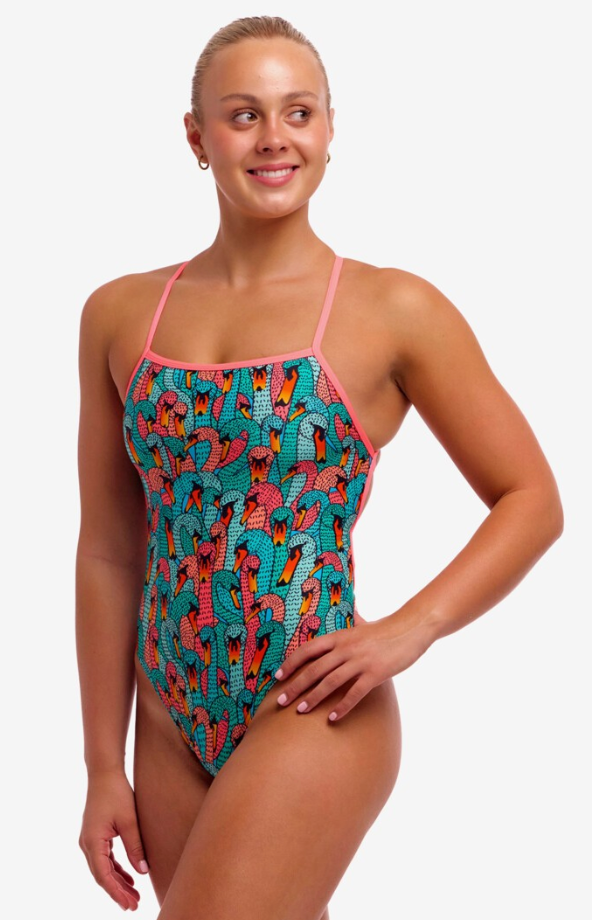 Funkita Womens Strapped In One Piece - Swan See Swan