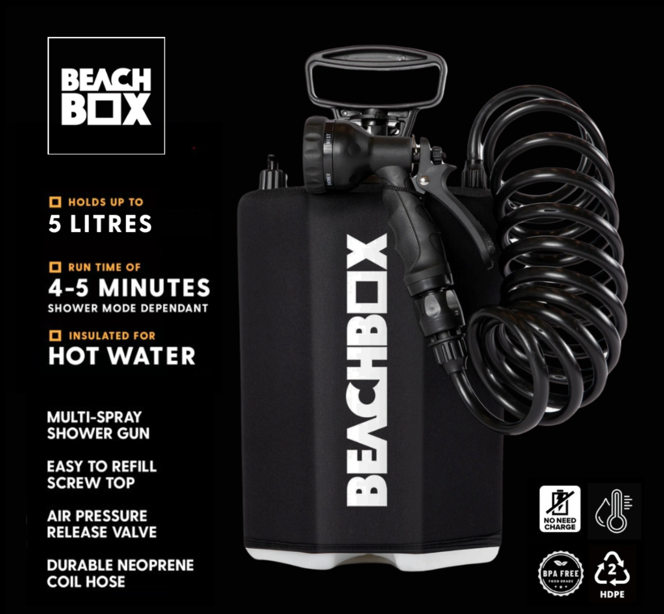 Beach Box Portable shower 5L Dirty Pink/green