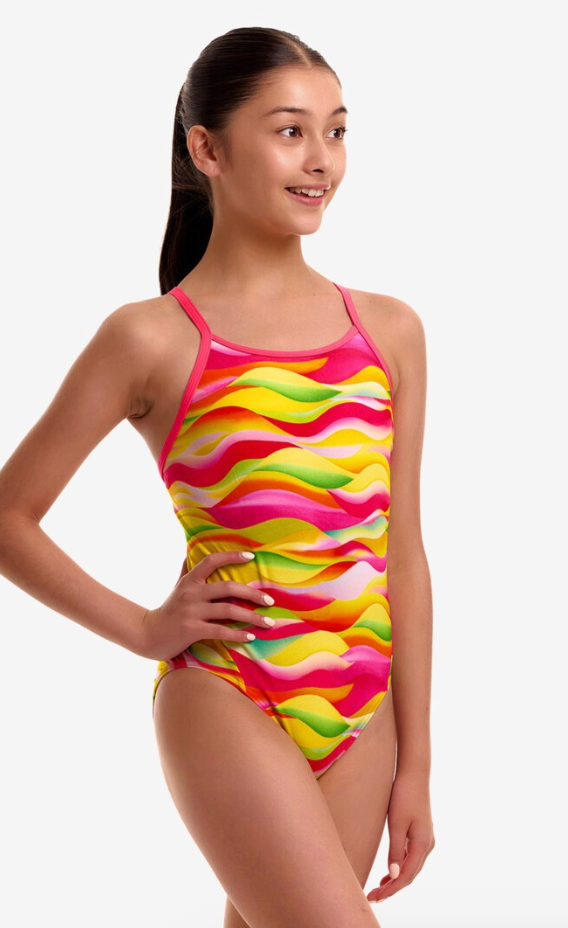 Funkita Girl's Diamond Back One Piece - Custard Cakes