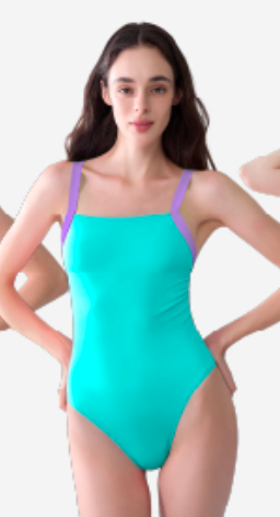 Taupoc Ladies Racer Back : Tiffany blue & purple