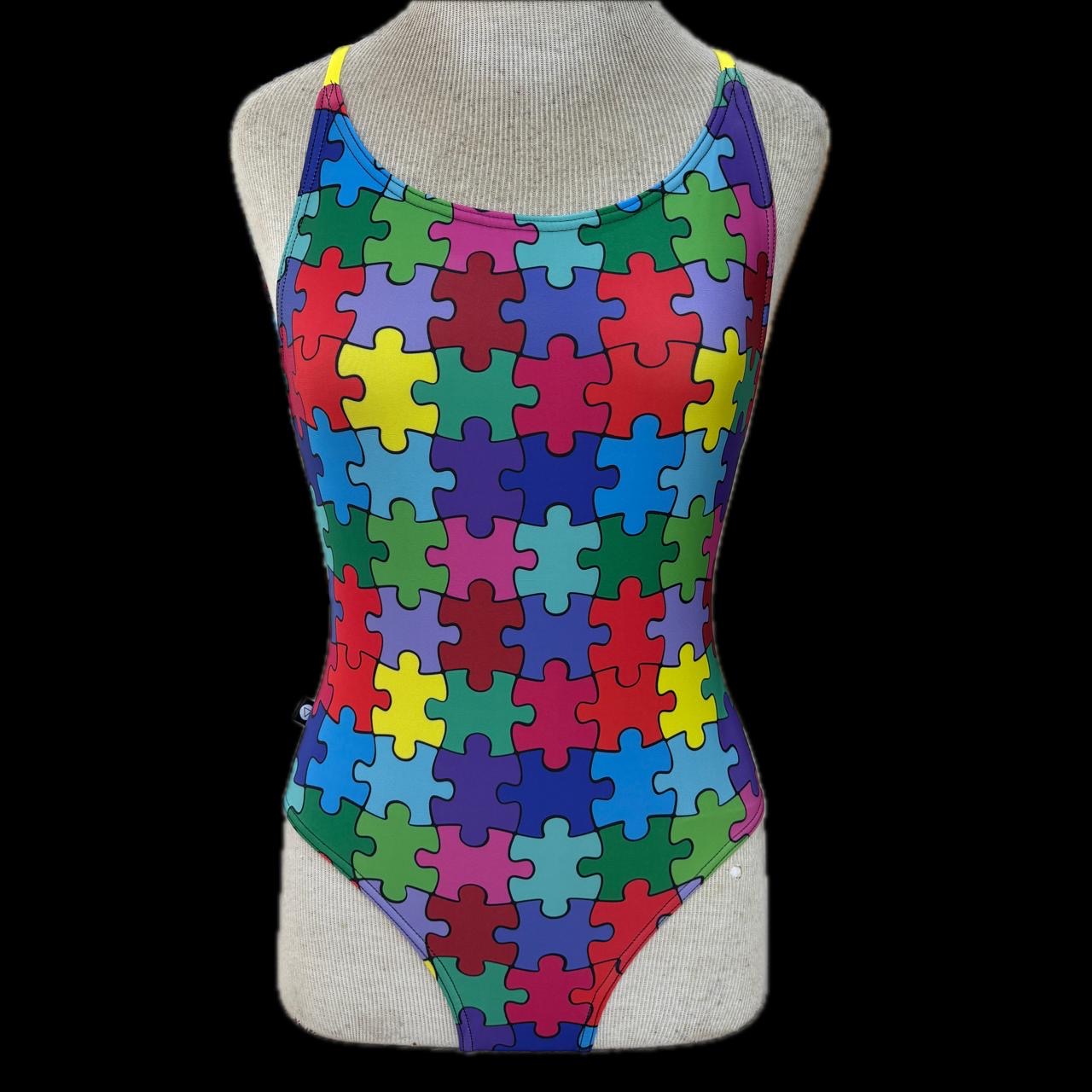 Rippled Effect Girls One Piece - Puzzle