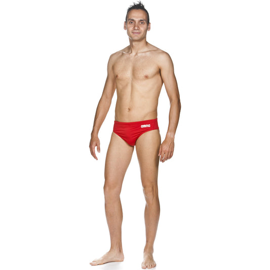 Arena Mens Solid Brief - Red/White